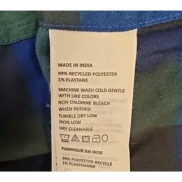 prAna Womens Meadow Run Flannel Shirt Sz M Soft Pine Plaid Sustainable Recycled - Picture 6 of 10